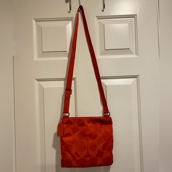Coach Red Monogrammed Crossbody Bag See Descript / Photos - Picture 8 of 12